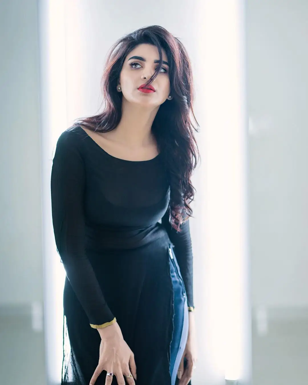 Jabardasth Varsha Stunning Looks in Black Top 