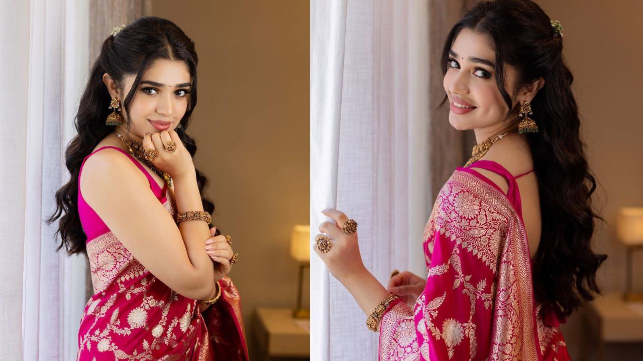 Krithi Shetty : పట్టుచీరలో కృతి శెట్టి పదనిసలు..