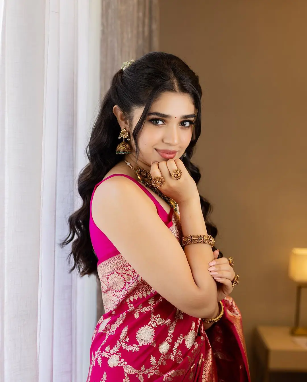 Krithi Shetty shines in Silk Saree
