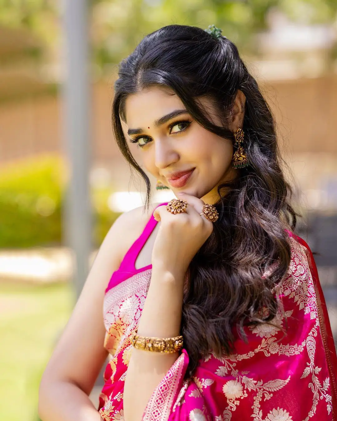 Krithi Shetty shines in Silk Saree