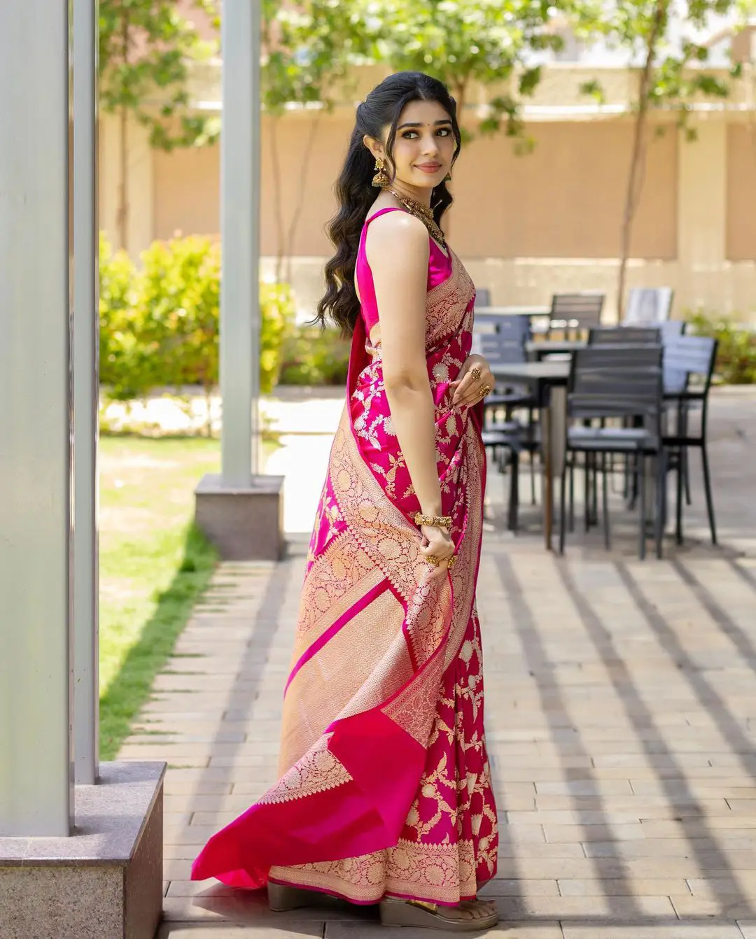 Krithi Shetty shines in Silk Saree