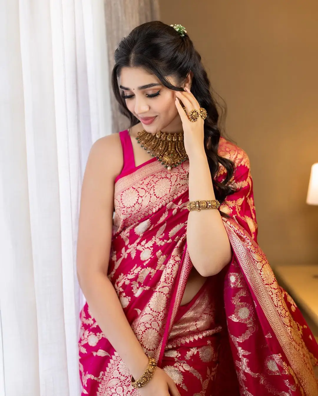 Krithi Shetty shines in Silk Saree