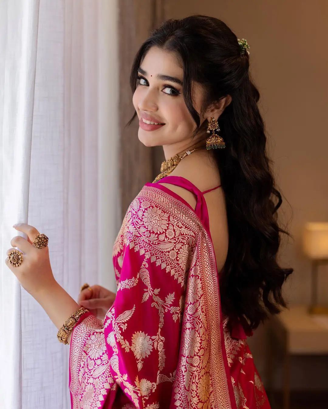 Krithi Shetty shines in Silk Saree