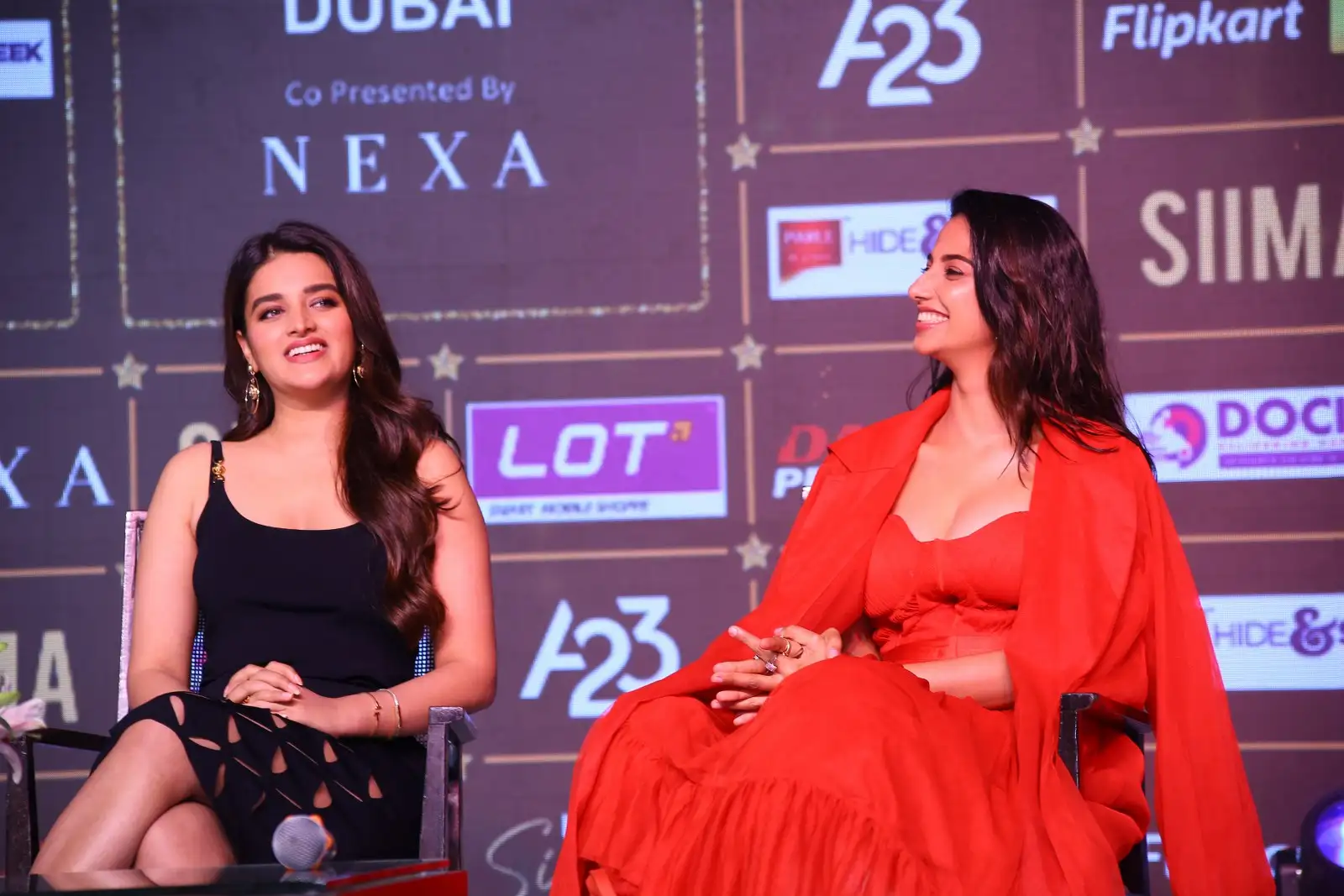 Meenakshi Chaudhary Nidhhi Agerwal Rana Daggubati photos at SIIMA 2023 press meet