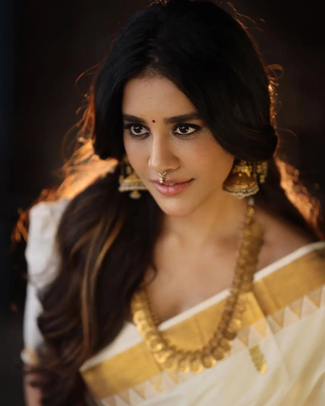 Nabha Natesh Shines in Saree Onam Festival Special Photo Shoot