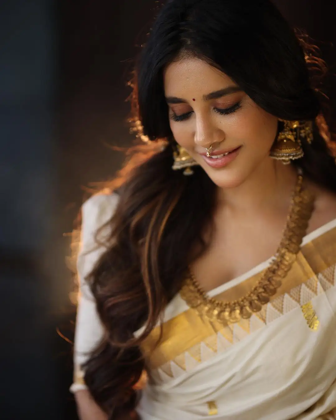 Nabha Natesh Shines in Saree Onam Festival Special Photo Shoot