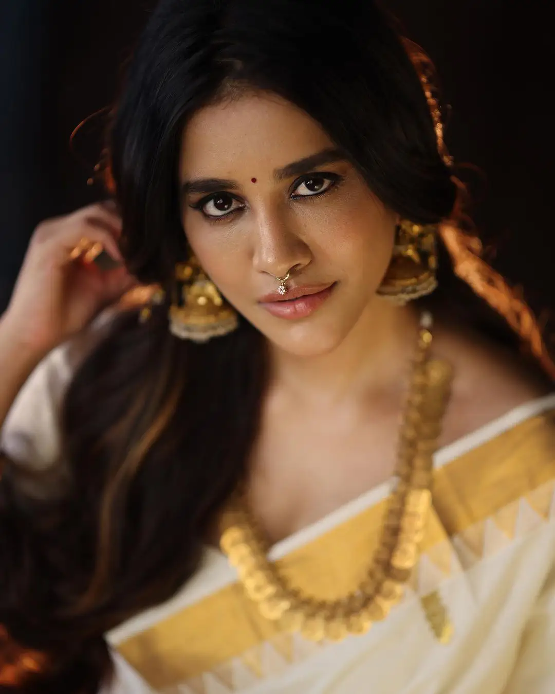 Nabha Natesh Shines in Saree Onam Festival Special Photo Shoot