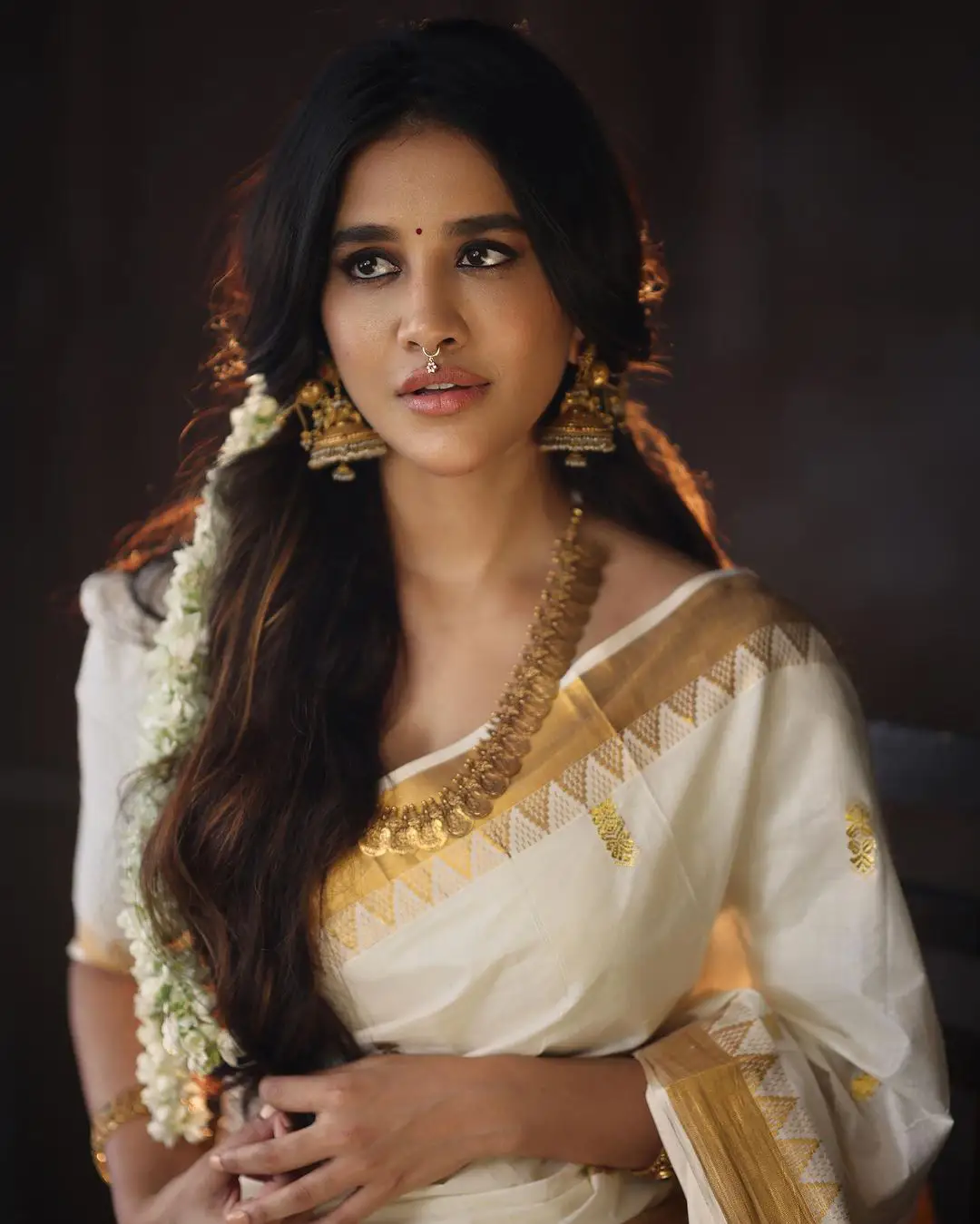 Nabha Natesh Shines in Saree Onam Festival Special Photo Shoot
