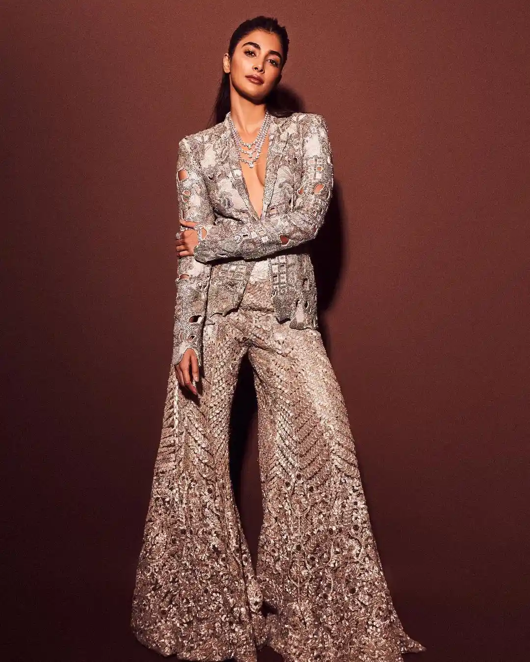 Pooja Hegde Photos in Stylish Shirt at Award Event