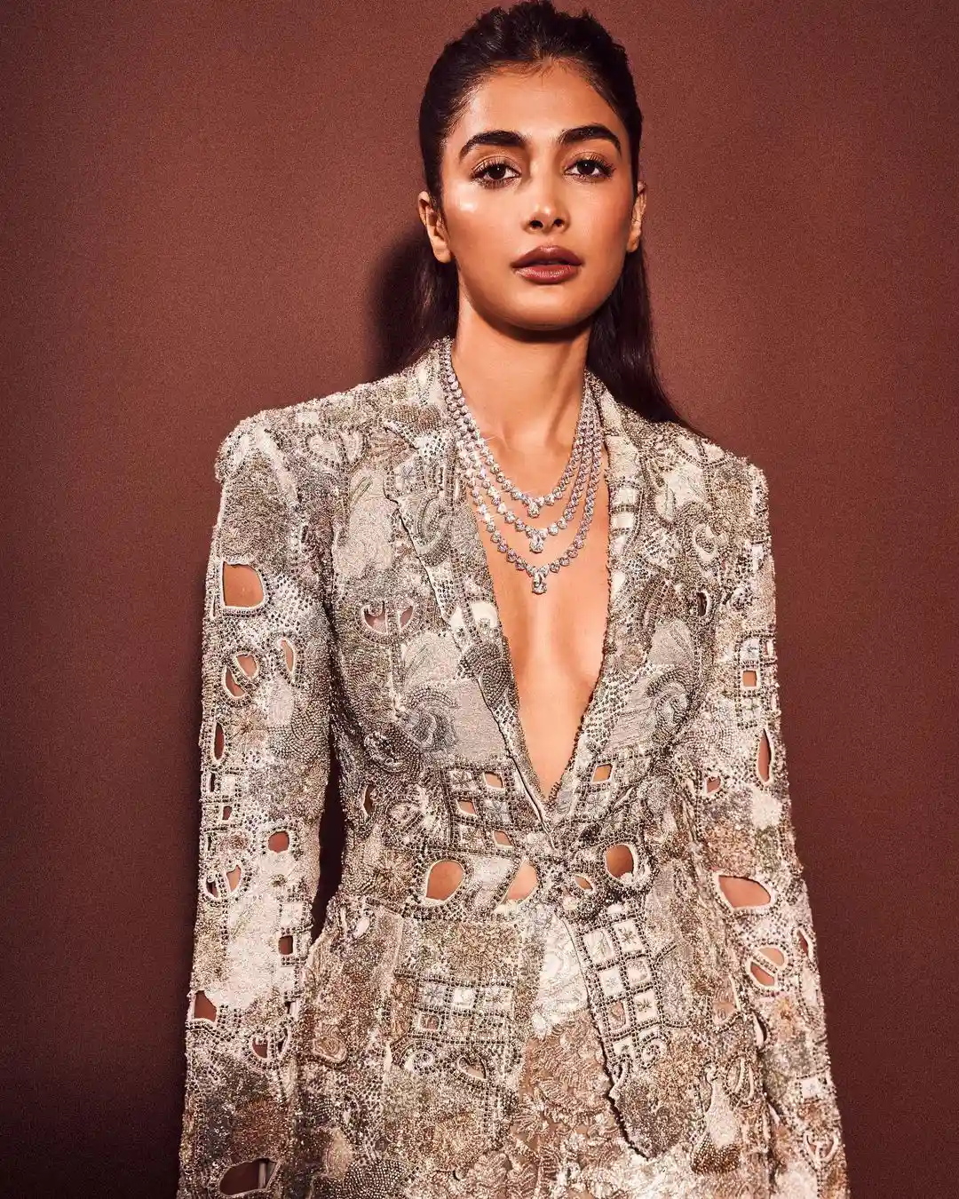 Pooja Hegde Photos in Stylish Shirt at Award Event