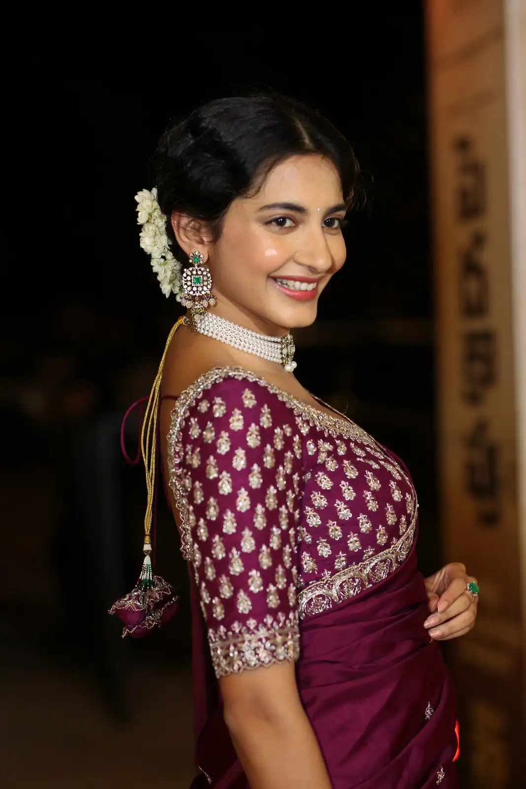 Pragati Srivastava Stunning Looks in Half Saree at Peddha Kapu 1 Movie Pre Release Event