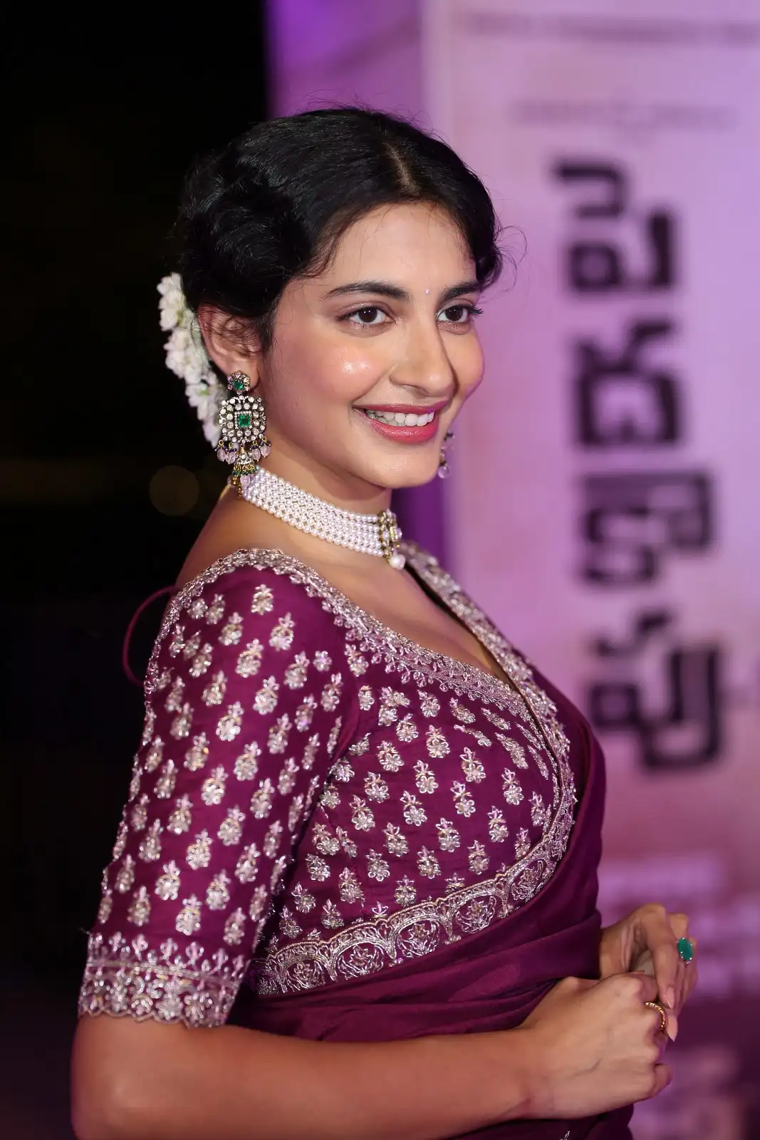 Pragati Srivastava Stunning Looks in Half Saree at Peddha Kapu 1 Movie Pre Release Event