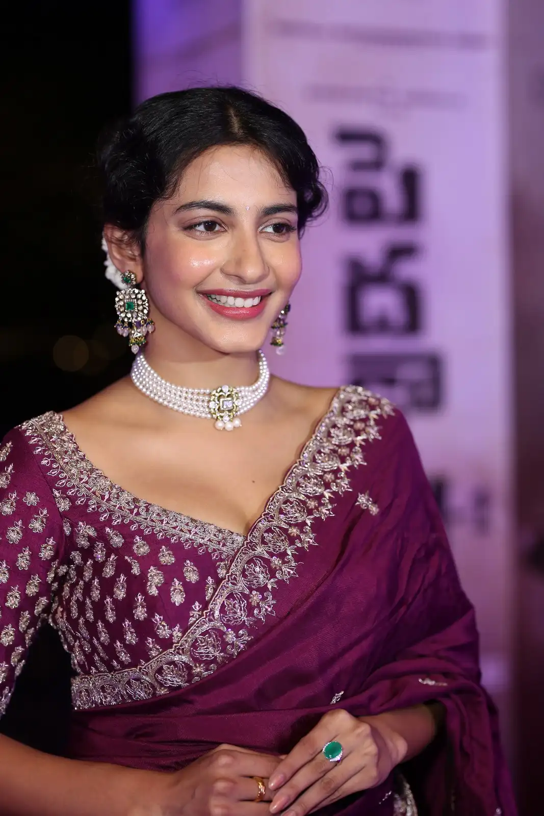Pragati Srivastava Stunning Looks in Half Saree at Peddha Kapu 1 Movie Pre Release Event