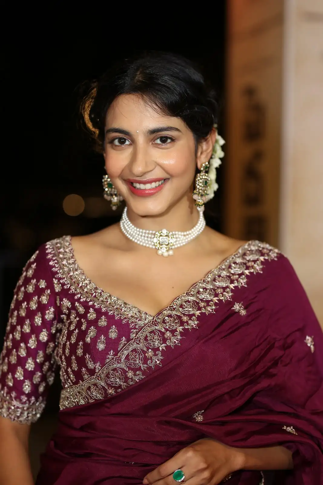 Pragati Srivastava Stunning Looks in Half Saree at Peddha Kapu 1 Movie Pre Release Event