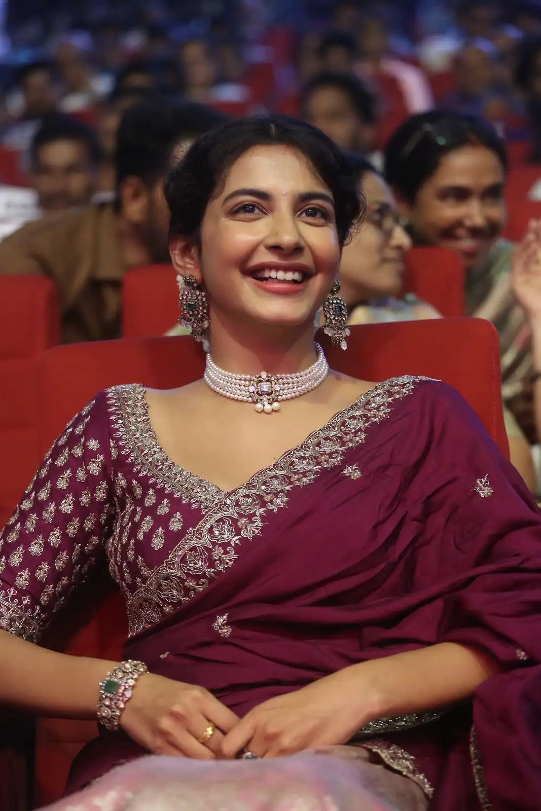 Pragati Srivastava Stunning Looks in Half Saree at Peddha Kapu 1 Movie Pre Release Event