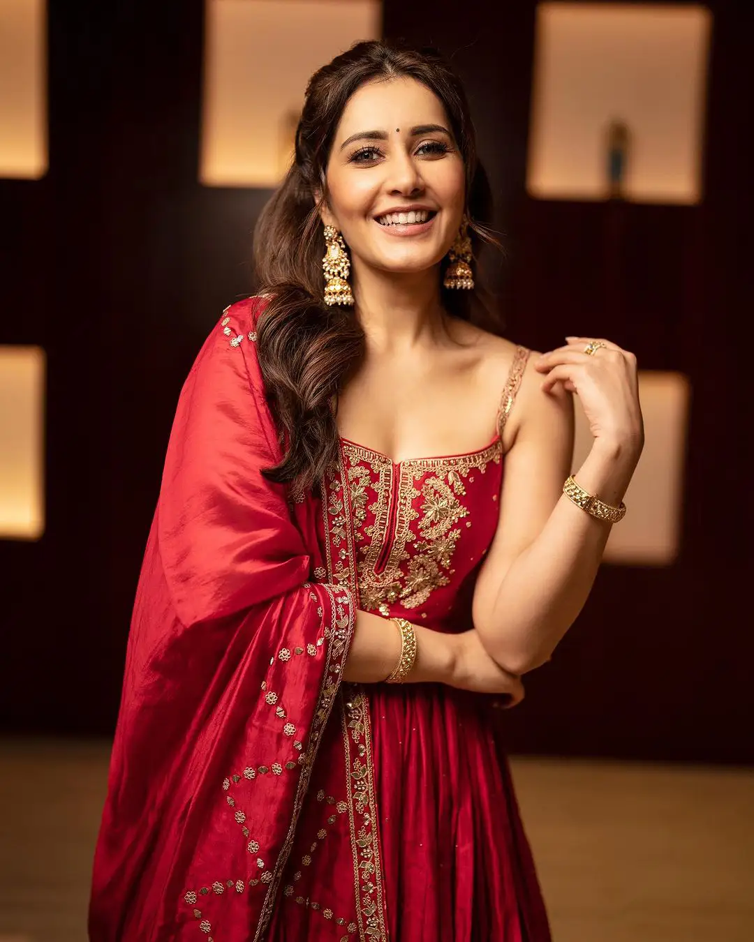 Raashii Khanna Shines in Red Dress