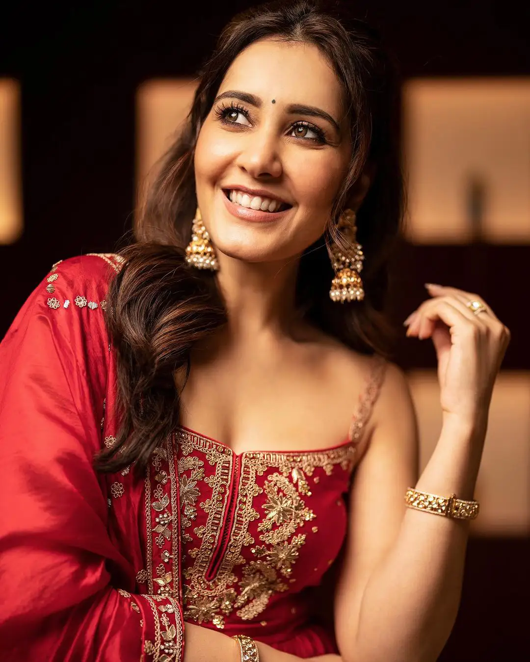 Raashii Khanna Shines in Red Dress
