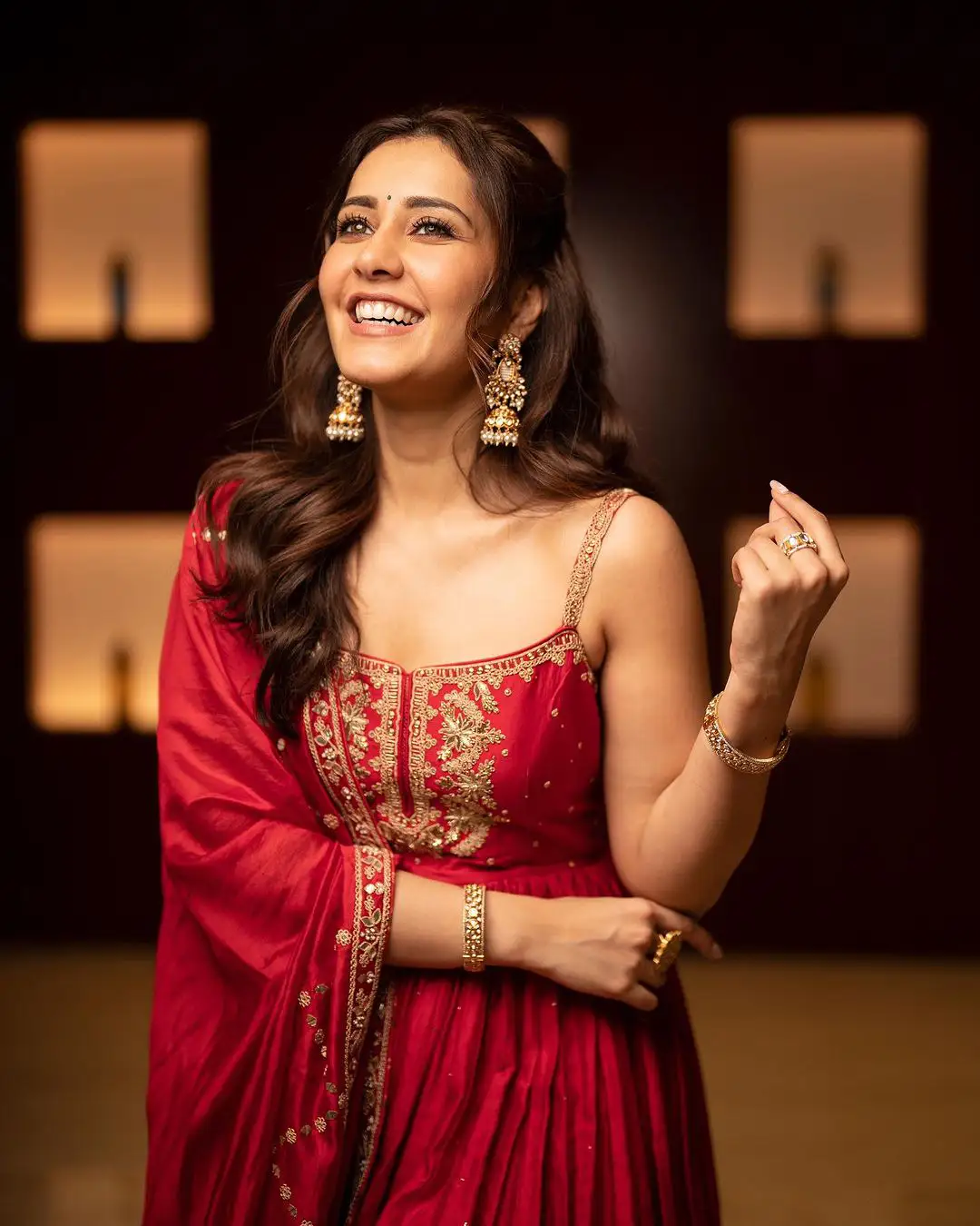 Raashii Khanna Shines in Red Dress