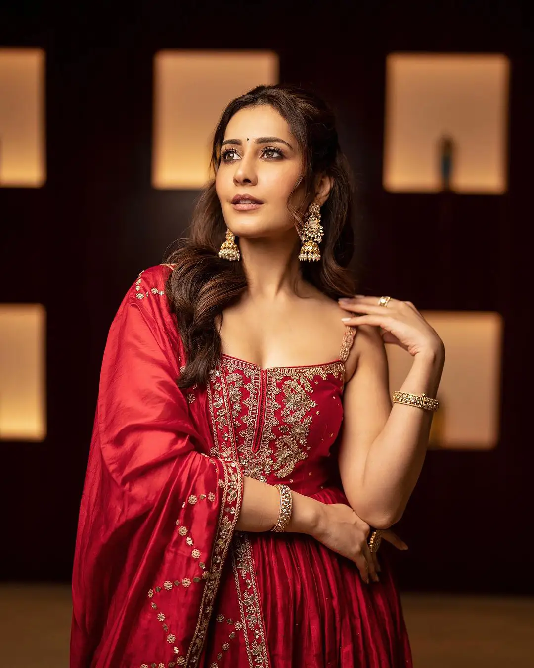 Raashii Khanna Shines in Red Dress