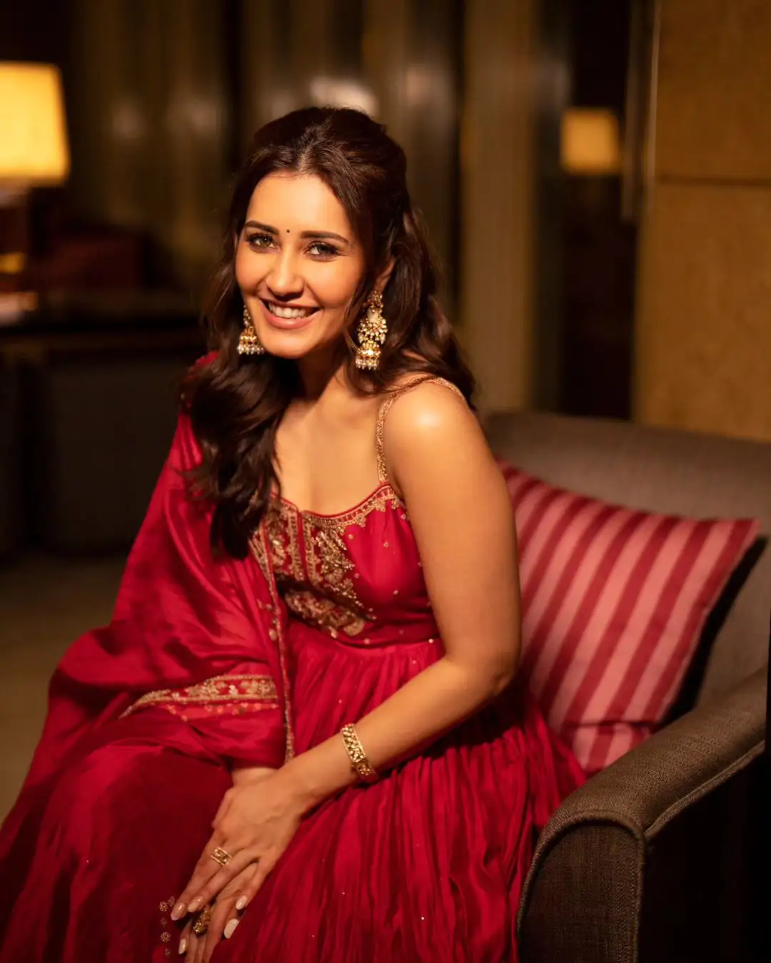 Raashii Khanna Shines in Red Dress