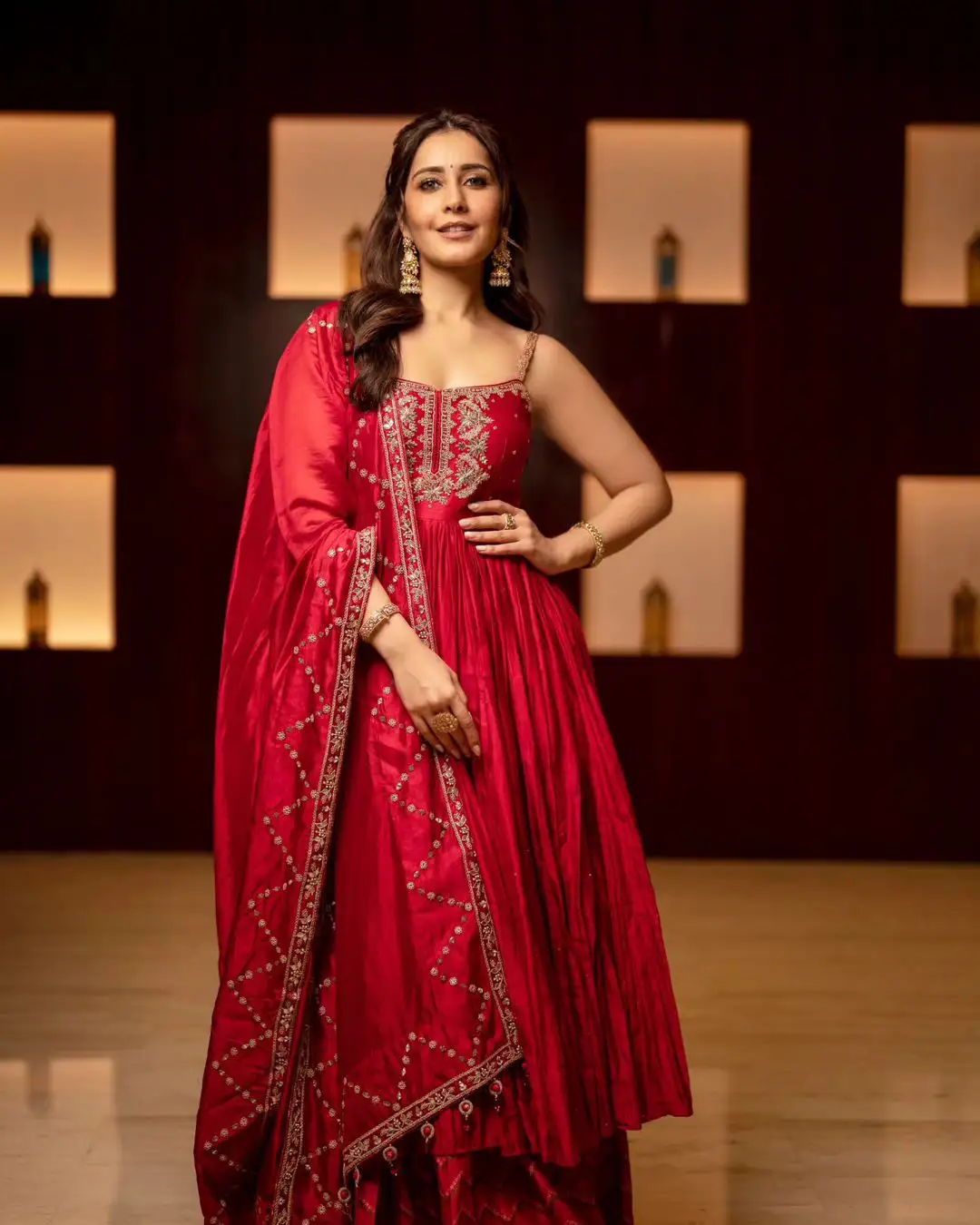 Raashii Khanna Shines in Red Dress