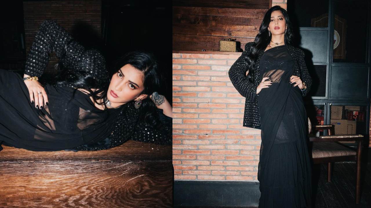 Shruti Haasan : నలుపు చీరలో నిగనిగలాడుతున్న శృతిహాసన్..