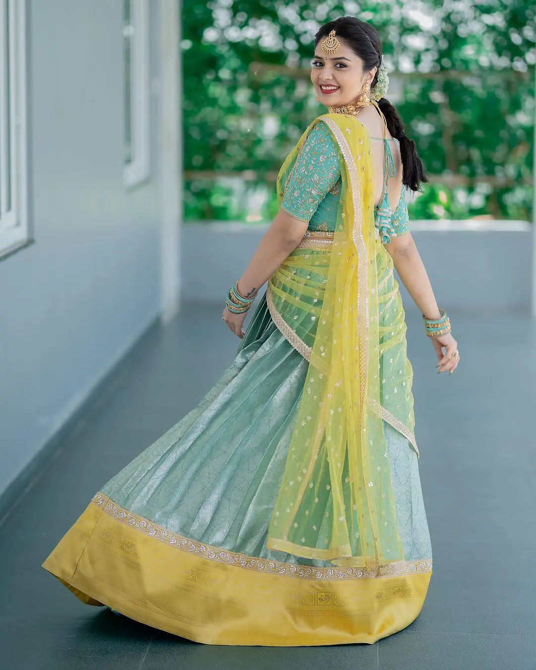 Sreemukhi Vinayaka Chavithi Special Photo Shoot in Half Saree