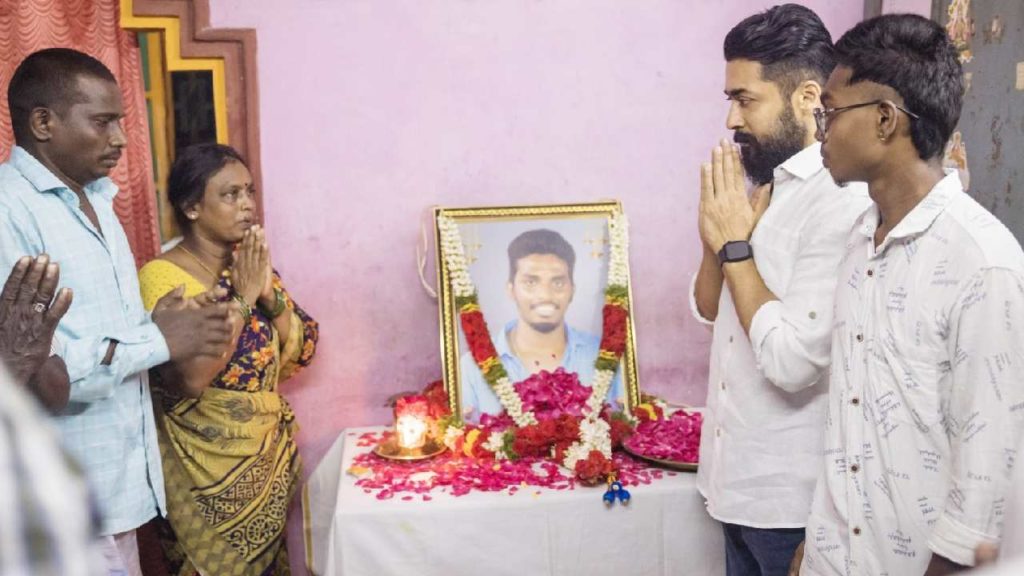 Suriya Visited a Fan House And Offered Condolences to his family