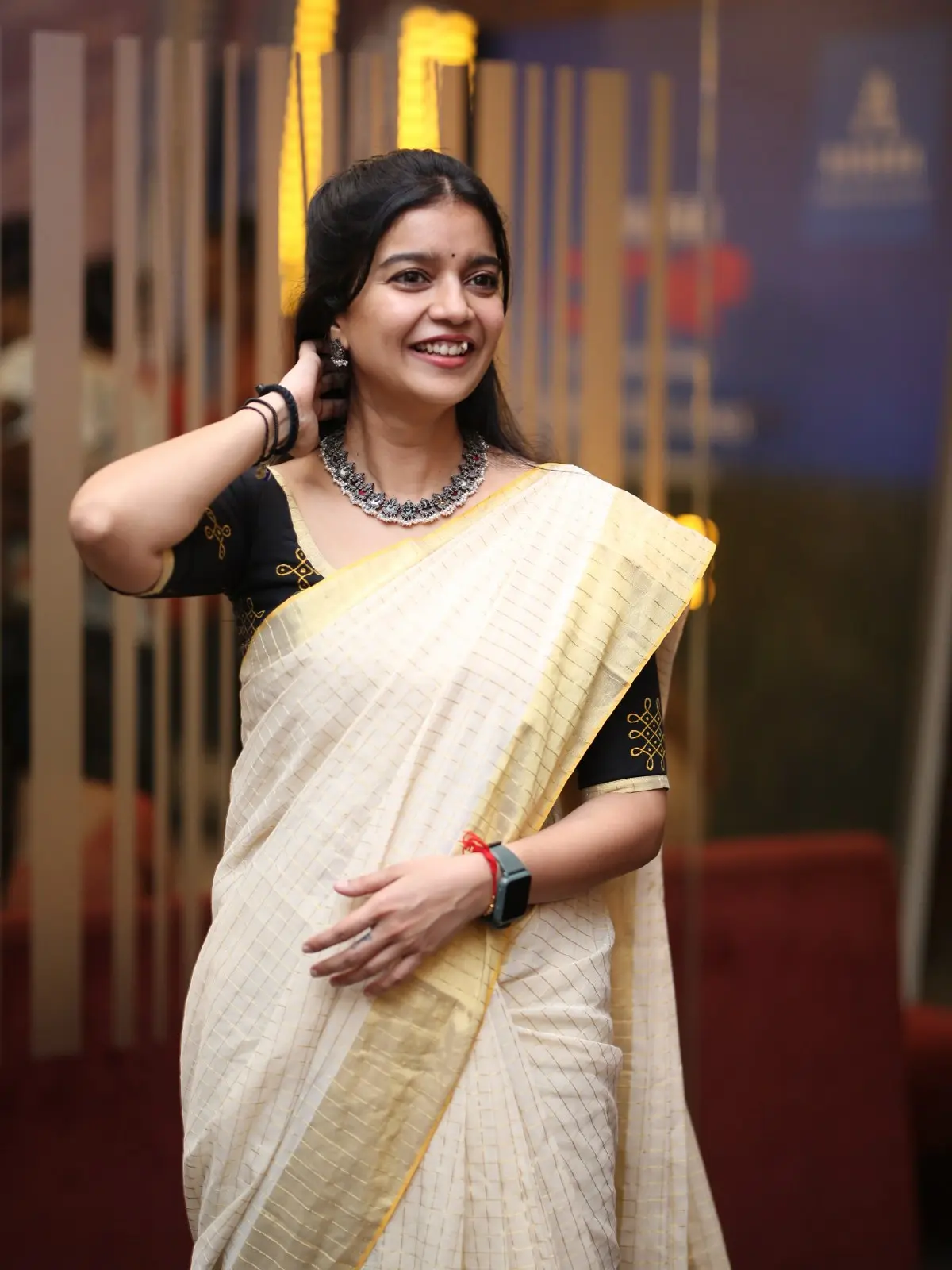 Swathi Reddy Saree Photos at Month of Madhu press meet