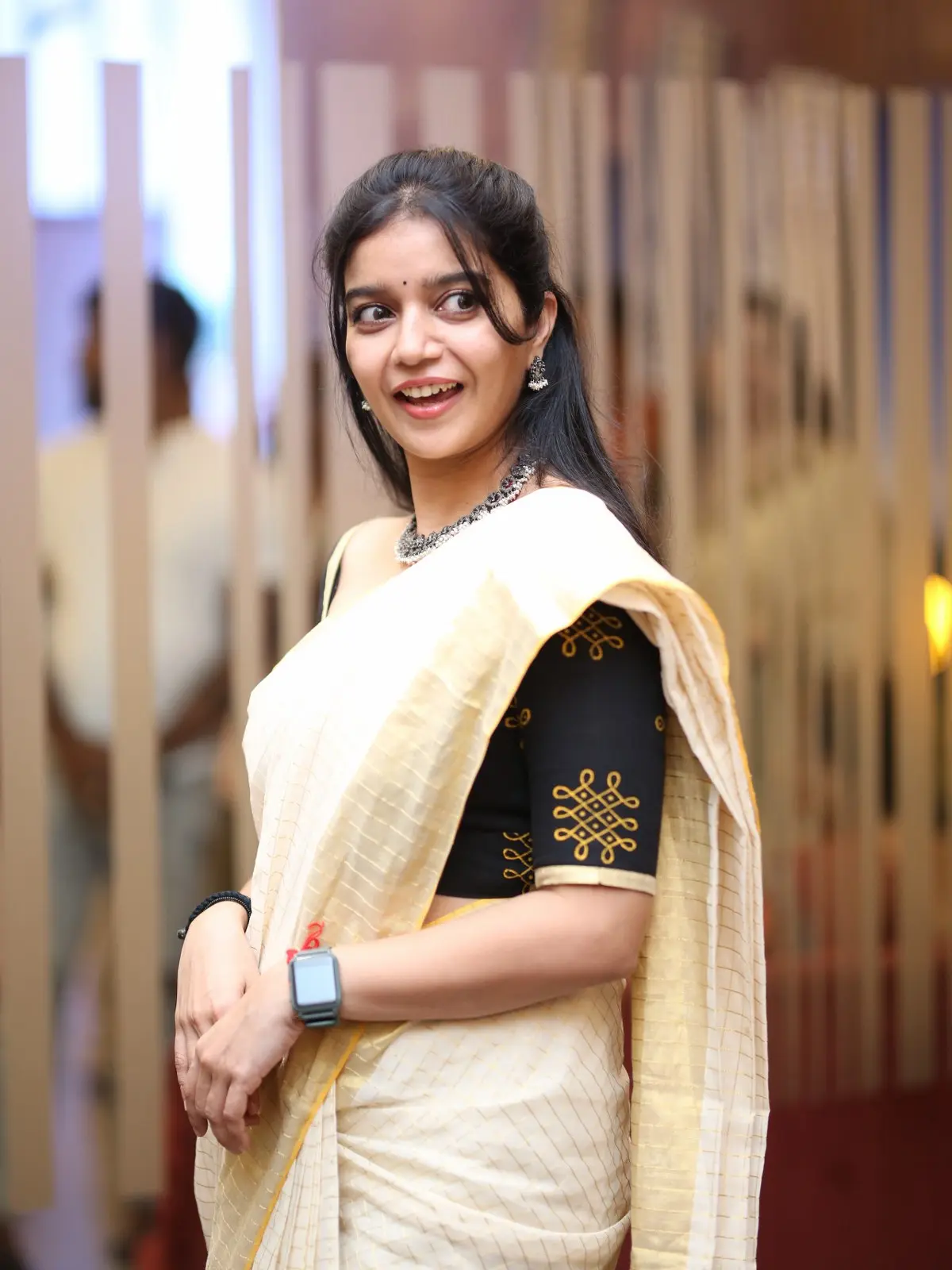 Swathi Reddy Saree Photos at Month of Madhu press meet