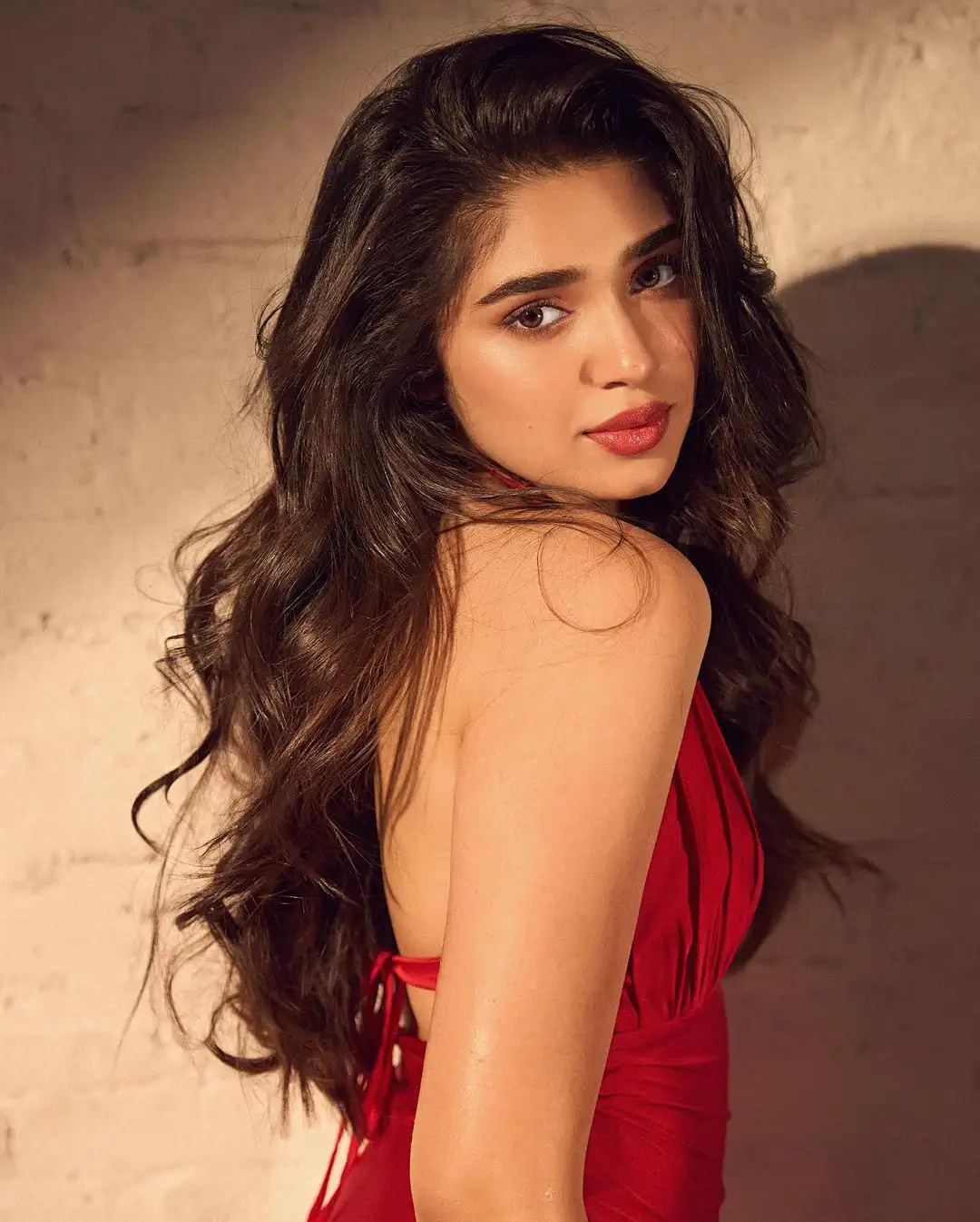 Tollywood Actress Krithi Shetty latest Photos in red dress