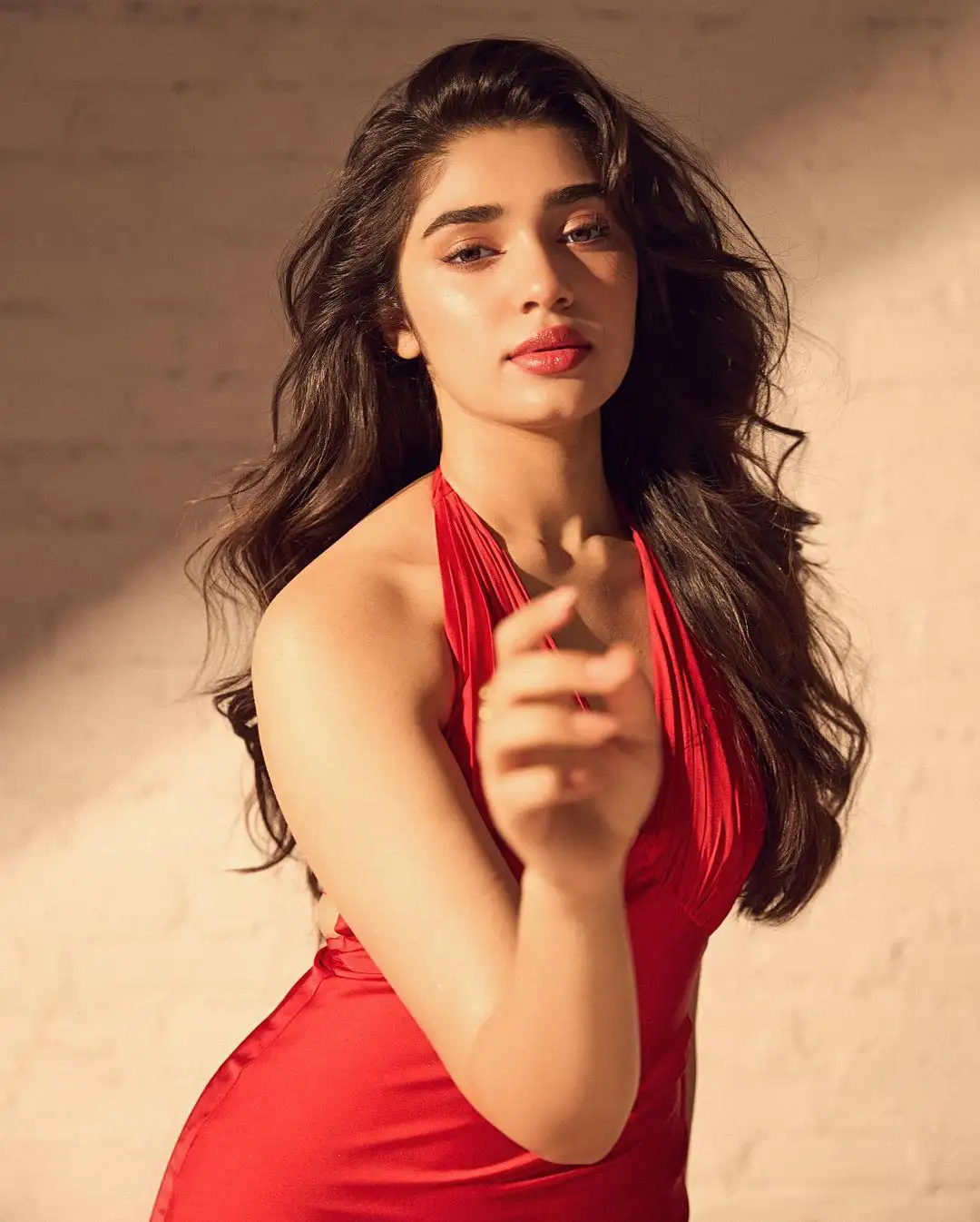 Tollywood Actress Krithi Shetty latest Photos in red dress