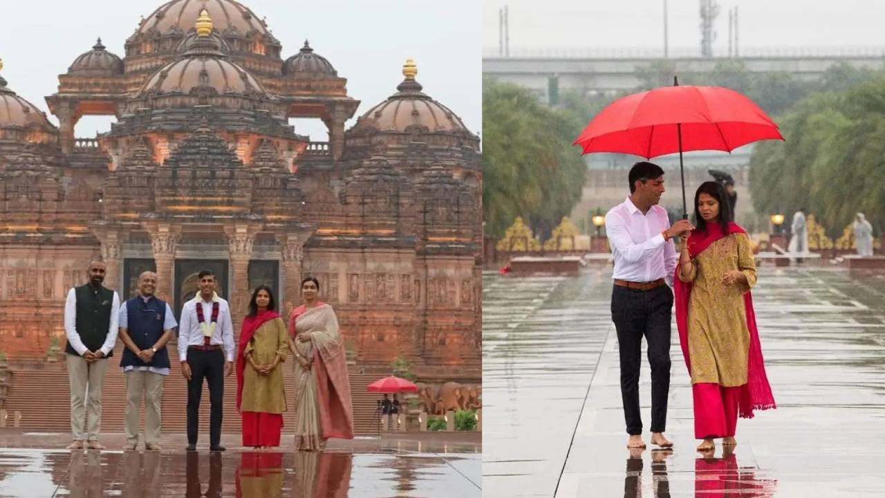 UK PM Rishi Sunak: ఢిల్లీలోని అక్షరధామ్ ఆలయాన్ని సందర్శించిన బ్రిటన్ ప్రధాని రిషి సునక్ దంపతులు
