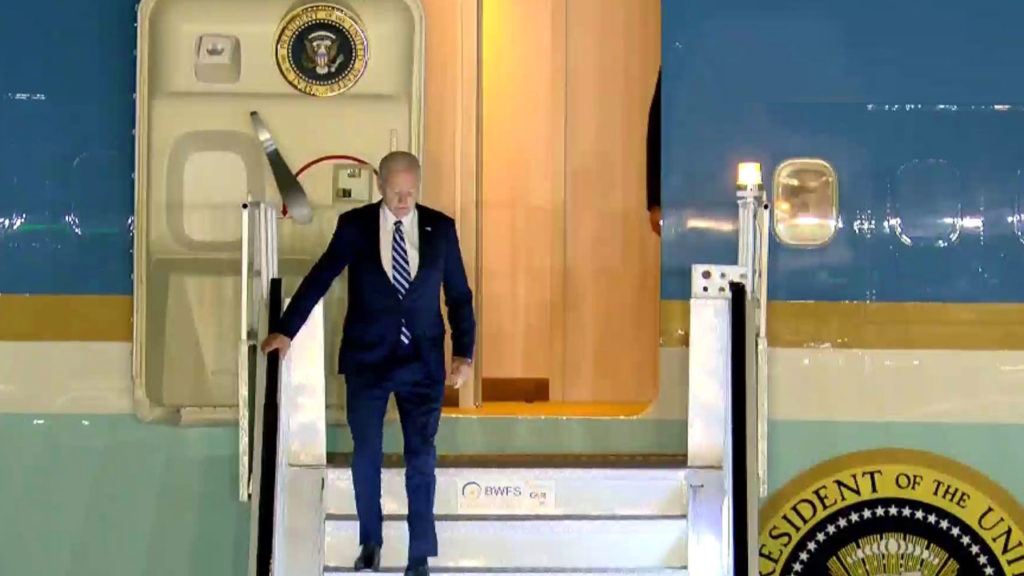 US President Joe Biden arrives in Delhi for the G20 Summit