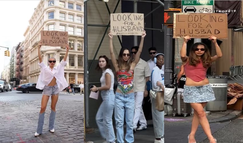 Woman Looking For A Husband Placard