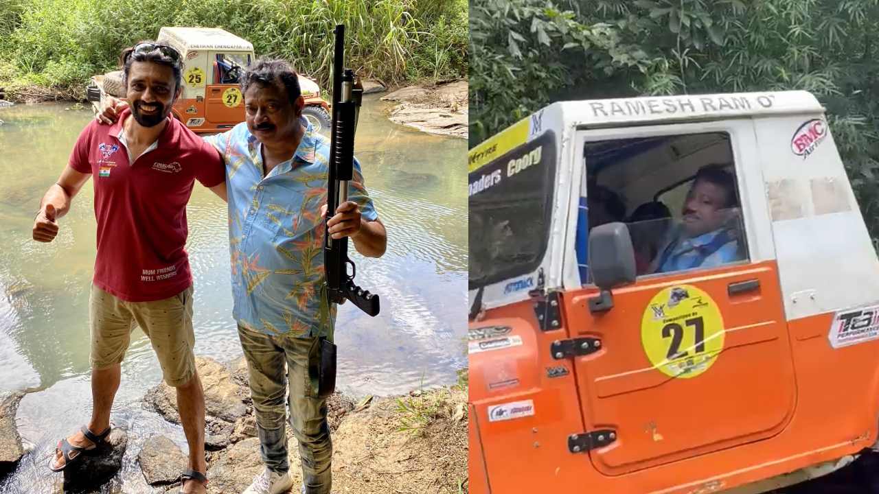 Ram Gopal Varma posting photos and videos with Guns from Nallamala Forest 