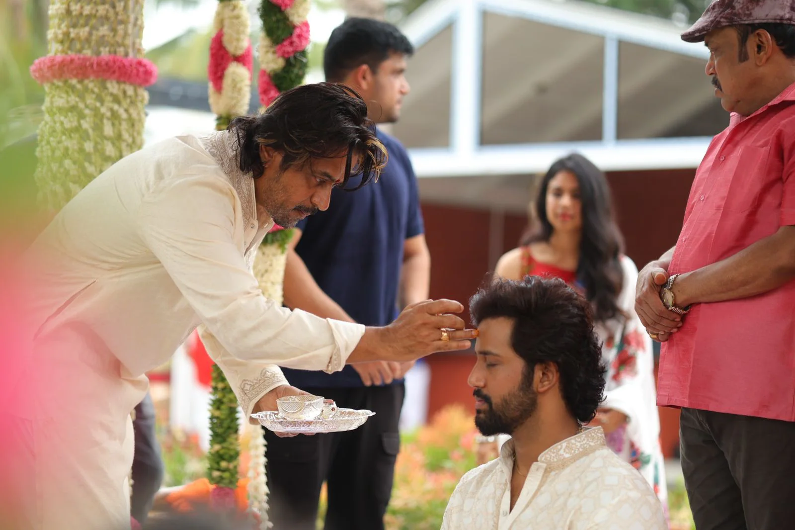 Arjun Sarja Daughter Aishwarya Thambi Ramaiah son Umapathy engagement Photos
