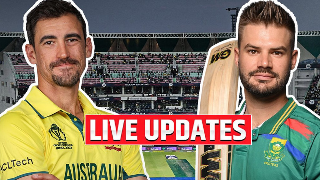 world cup 2023 aus vs sa odi live updates and highlights in telugu