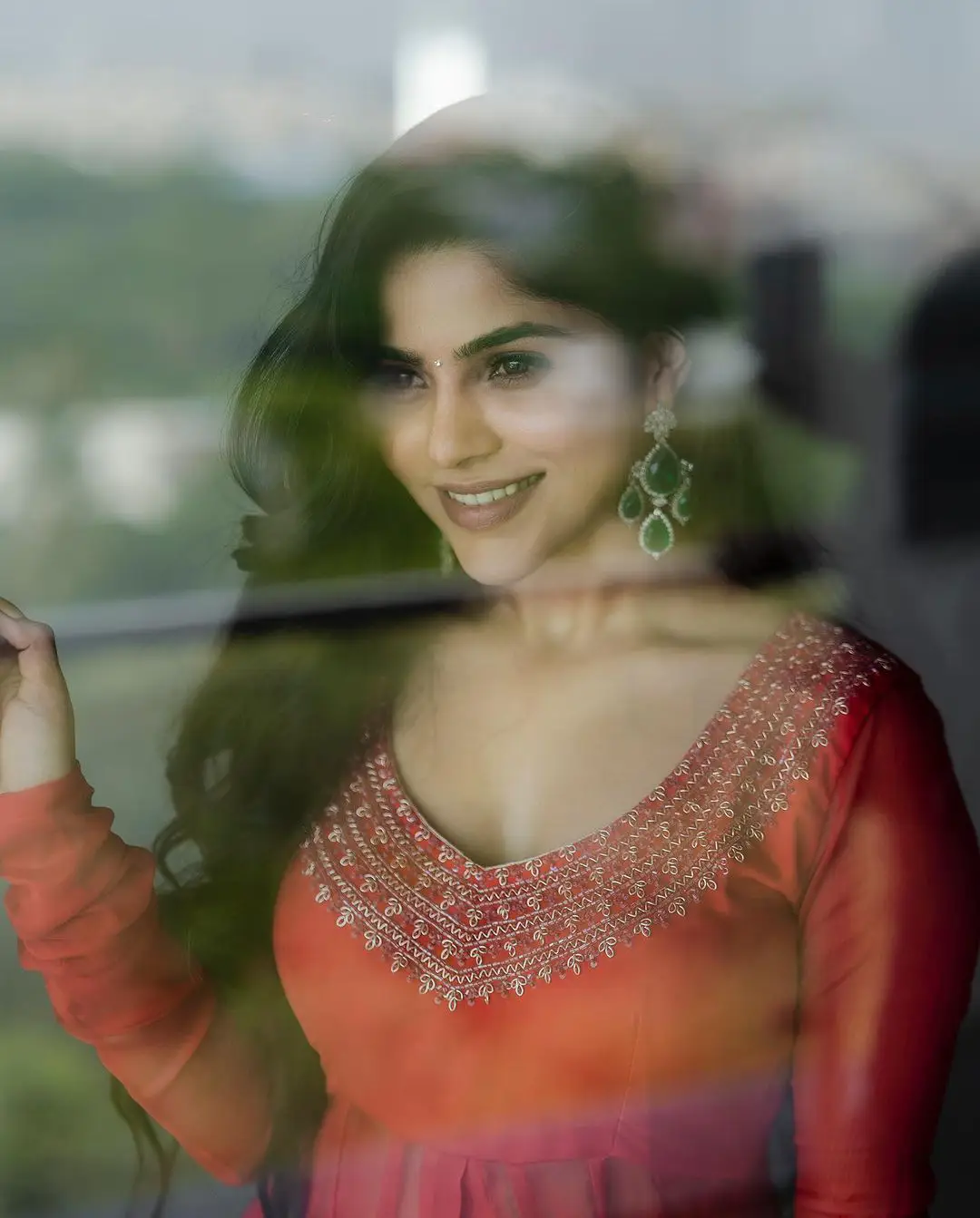 Divya Bharathi Cute Looks in Red Dress
