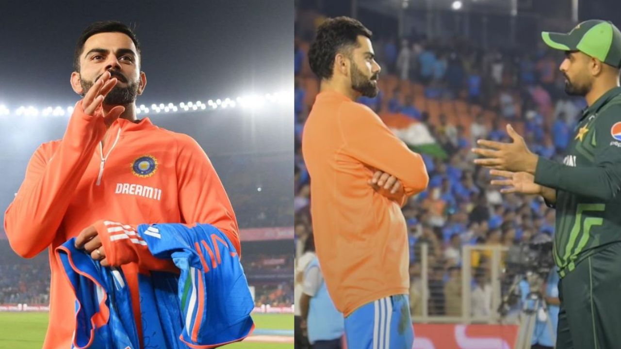 India vs Pakistan : పాక్ కెప్టెన్ బాబర్ అజామ్ కు కోహ్లీ ఏం బహుమతి ఇచ్చాడో తెలుసా? వీడియో వైరల్ India vs Pakistan : పాక్ కెప్టెన్ బాబర్ అజామ్ కు కోహ్లీ ఏం బహుమతి ఇచ్చాడో తెలుసా? వీడియో వైరల్