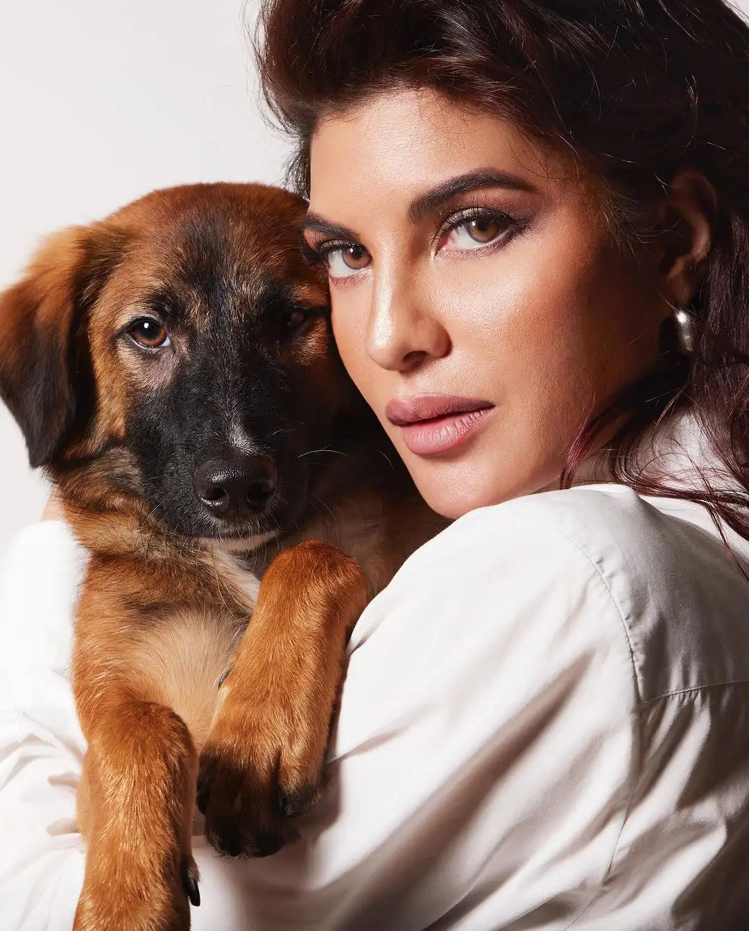 Jacqueliene Fernandez Photo Shoot for Filmfare Magazine with Her Pet Dog