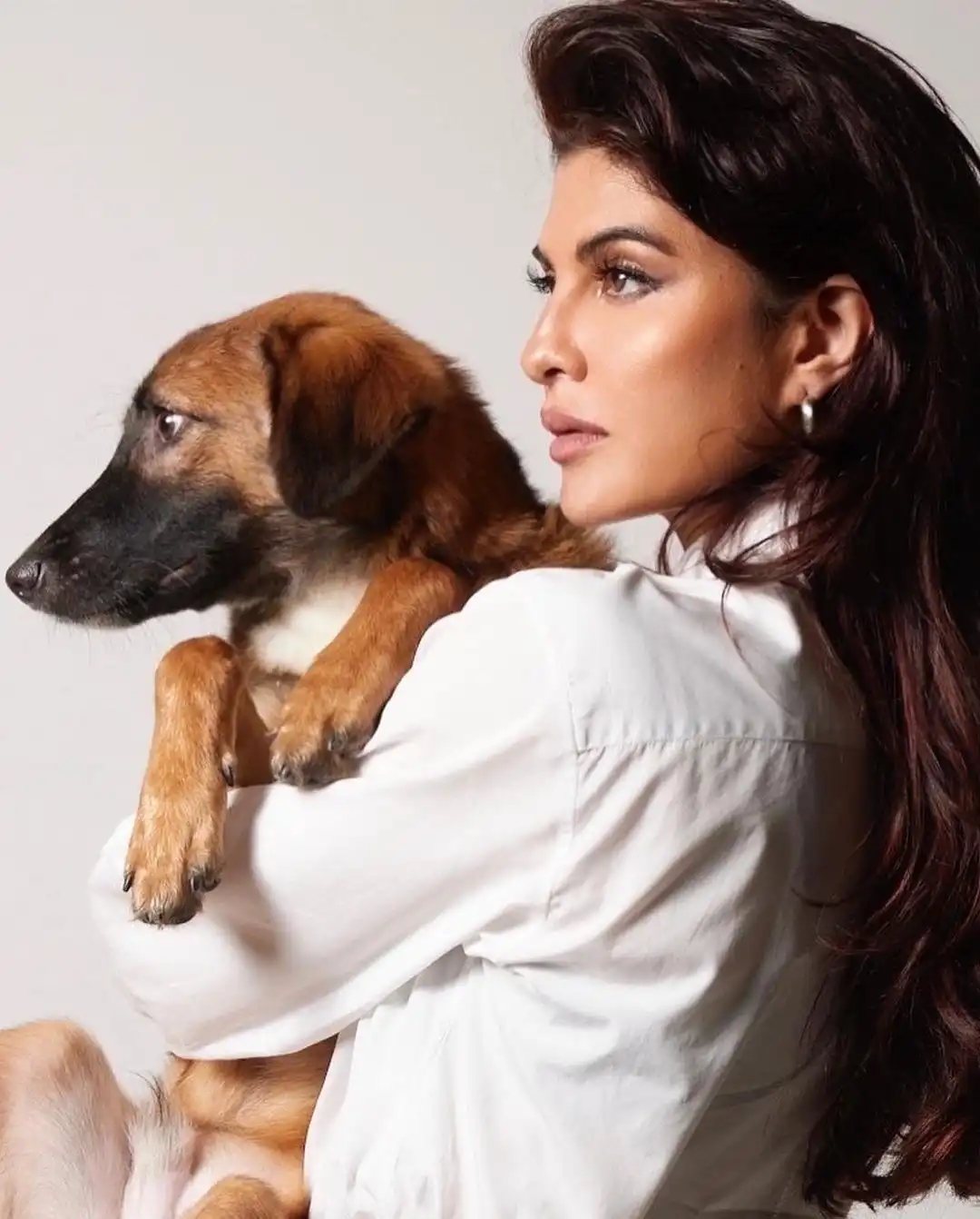 Jacqueliene Fernandez Photo Shoot for Filmfare Magazine with Her Pet Dog