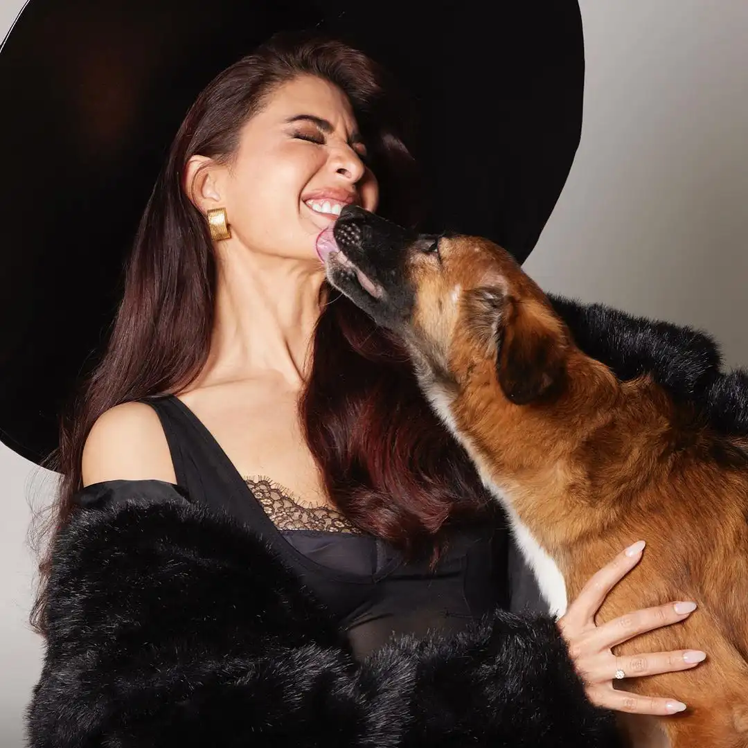 Jacqueliene Fernandez Photo Shoot for Filmfare Magazine with Her Pet Dog