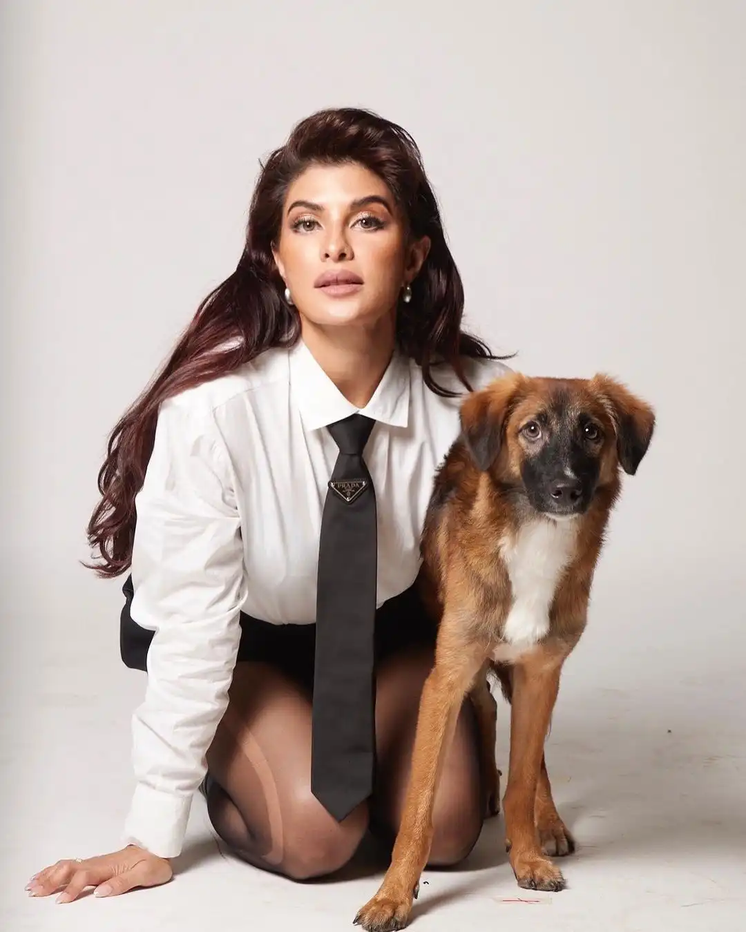 Jacqueliene Fernandez Photo Shoot for Filmfare Magazine with Her Pet Dog