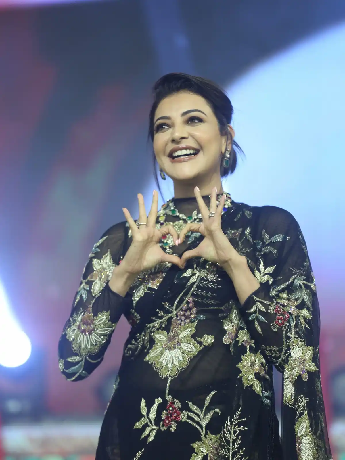 Kajal Aggarwal Shines in Saree at Bhagavanth Kesari Movie Trailer Launch Event
