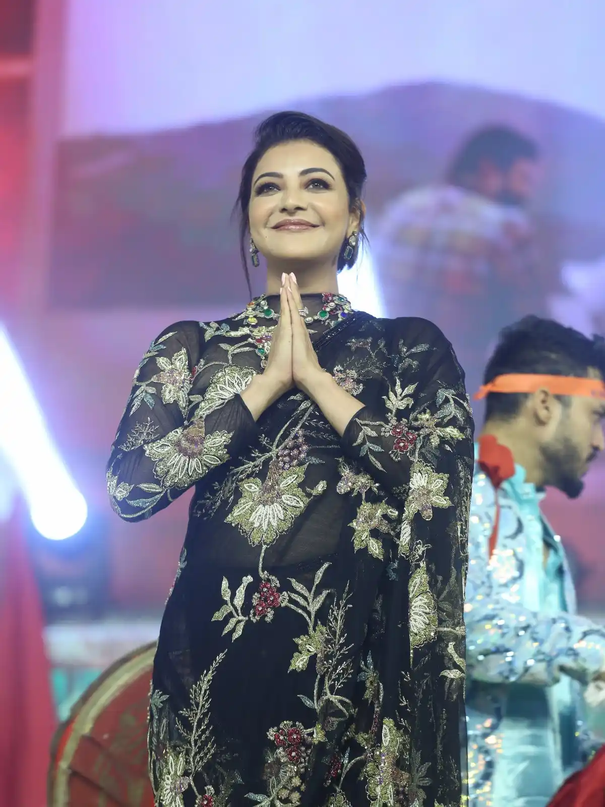 Kajal Aggarwal Shines in Saree at Bhagavanth Kesari Movie Trailer Launch Event