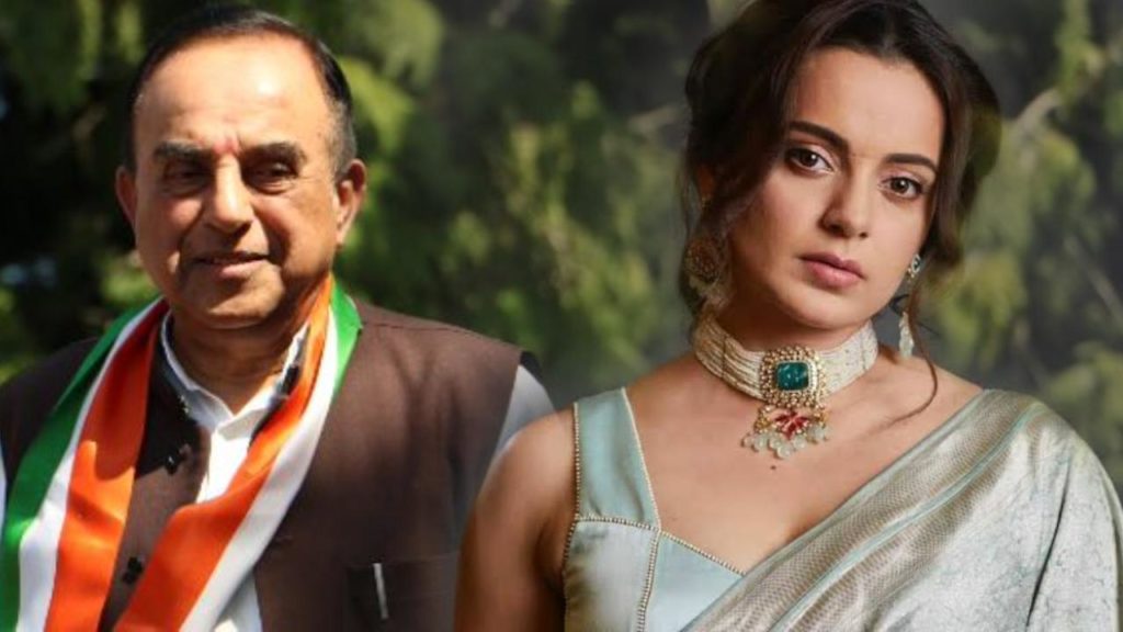 Kangana Ranaut counter tweet to EX MP Subramanian Swamy post