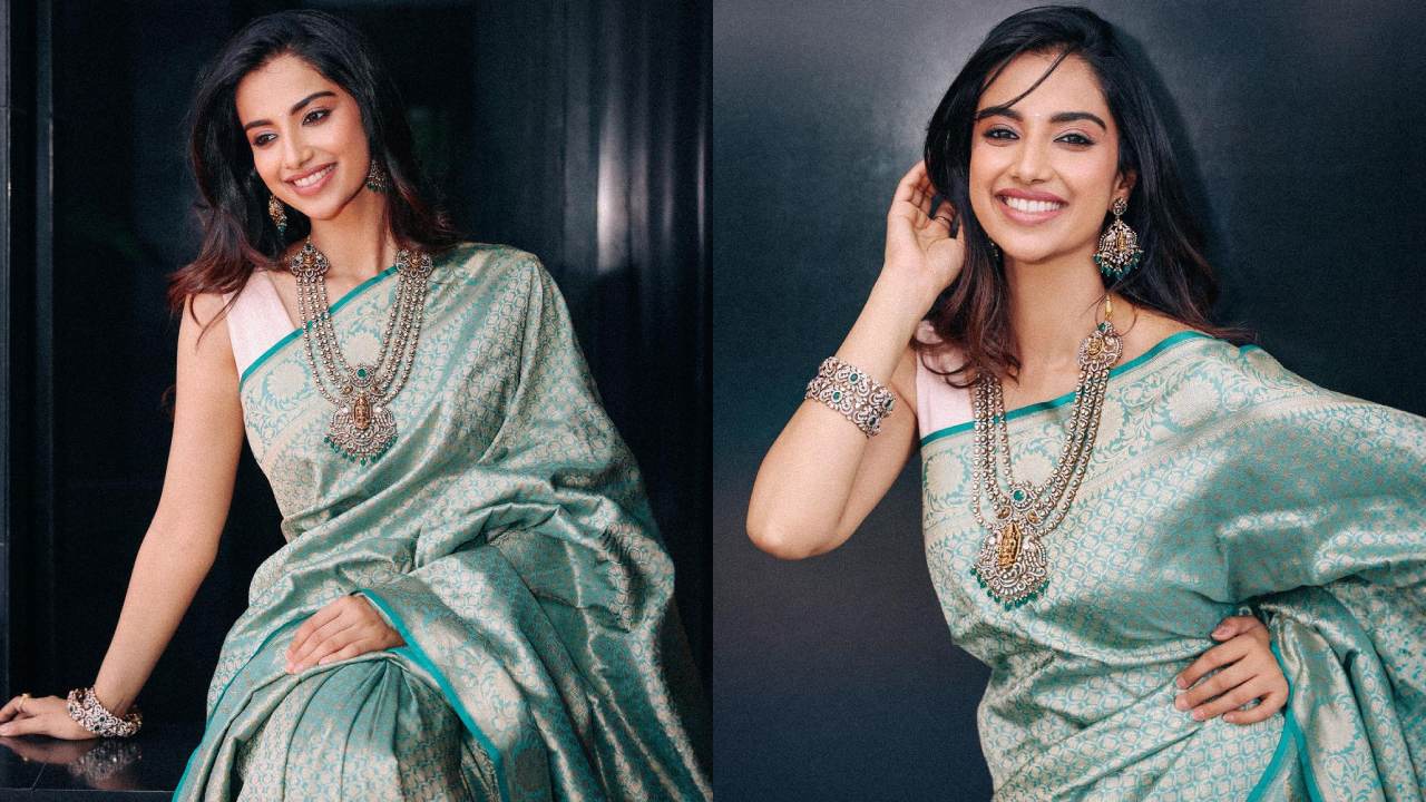 Meenaakshi Chaudhary : చీరలో వయ్యారాలు పోతున్న మీనాక్షి చౌదరి..