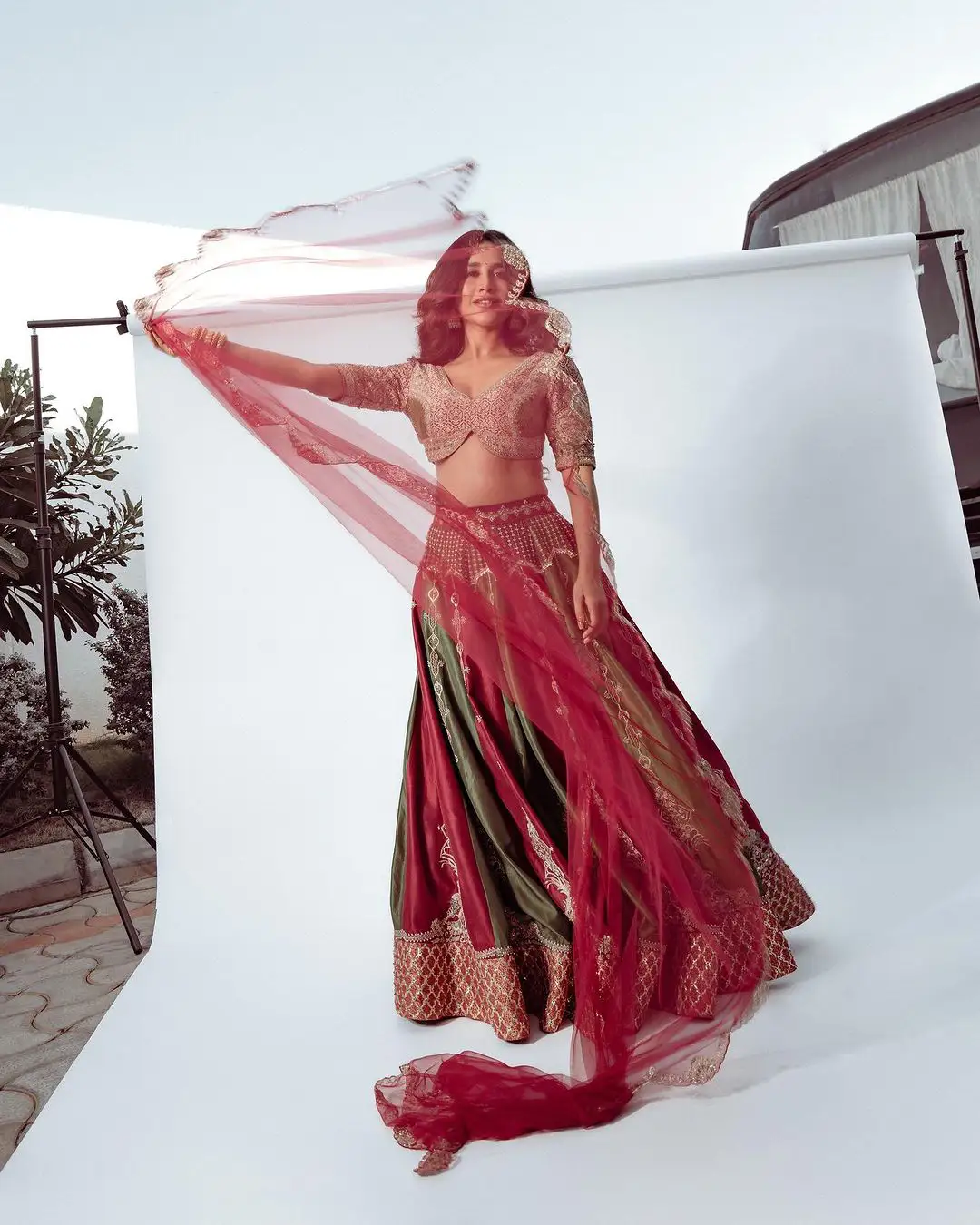 Tollywood Heroine Nabha Natesh Photos in ghagra choli dress