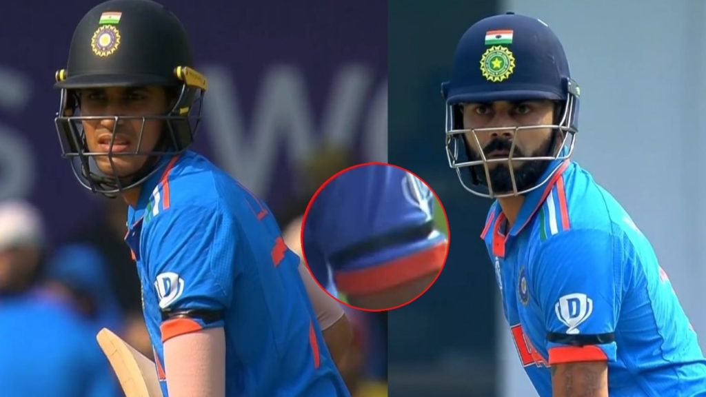 Indian players wearing black armbands